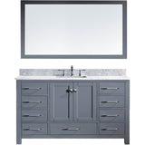 Virtu USA Caroline 60" Gray Single Bathroom Vanity Set with Marble Top - MS-2060-WM - Bath Vanity Plus