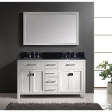 Virtu USA Caroline 60" White Double Bathroom Vanity Set with Granite Top - MD-2060-BG - Bath Vanity Plus