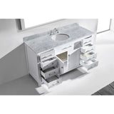 Virtu USA Caroline 60" White Single Bathroom Vanity Set with Marble Top - MS-2060-WM - Bath Vanity Plus