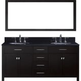 Virtu USA Caroline 72" Espresso Double Bathroom Vanity Set with Granite Top - MD-2072-BG - Bath Vanity Plus