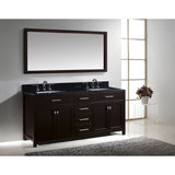 Virtu USA Caroline 72" Espresso Double Bathroom Vanity Set with Granite Top - MD-2072-BG - Bath Vanity Plus
