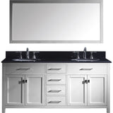 Virtu USA Caroline 72" White Double Bathroom Vanity Set with Granite Top - MD-2072-BG - Bath Vanity Plus
