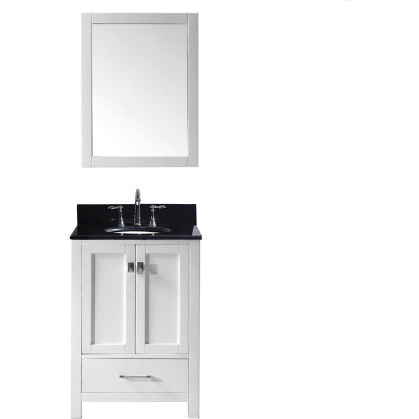 Virtu USA Caroline Avenue 24" White Single Bathroom Vanity Set with Granite Top - GS-50024-BG - Bath Vanity Plus