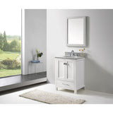 Virtu USA Caroline Avenue 24" White Single Bathroom Vanity Set with Marble Top - GS-50024-WM - Bath Vanity Plus
