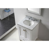 Virtu USA Caroline Avenue 24" White Single Bathroom Vanity Set with Marble Top - GS-50024-WM - Bath Vanity Plus