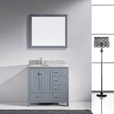 Virtu USA Caroline Avenue 36" Gray Single Bathroom Vanity Set with Marble Top - GS-50036-WM - Bath Vanity Plus
