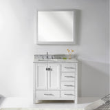 Virtu USA Caroline Avenue 36" White Single Bathroom Vanity Set with Marble Top - GS-50036-WM - Bath Vanity Plus
