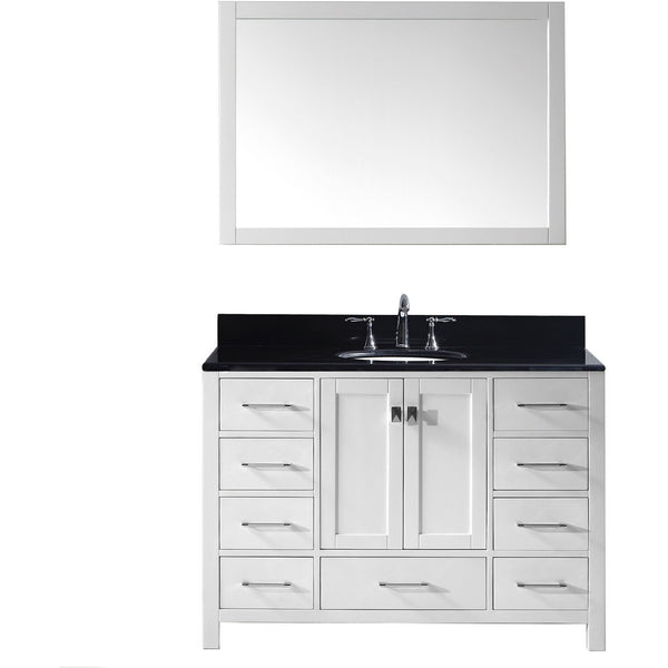 Virtu USA Caroline Avenue 48" White Single Bathroom Vanity Set with Granite Top - GS-50048-BG - Bath Vanity Plus