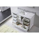 Virtu USA Caroline Avenue 48" White Single Bathroom Vanity Set with Marble Top - GS-50048-WM - Bath Vanity Plus