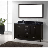 Virtu USA Caroline Avenue 60" Espresso Double Bathroom Vanity Set with Granite Top - GD-50060-BG - Bath Vanity Plus