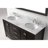 Virtu USA Caroline Avenue 60" Espresso Double Bathroom Vanity Set with Marble Top - GD-50060-WM - Bath Vanity Plus