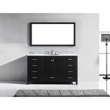 Virtu USA Caroline Avenue 60" Espresso Single Bathroom Vanity Set with Marble Top - GD-50060-WM - Bath Vanity Plus