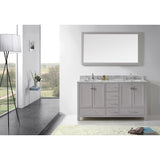 Virtu USA Caroline Avenue 60" Gray Double Bathroom Vanity Set with Marble Top - GD-50060-WM - Bath Vanity Plus