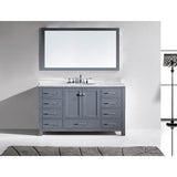 Virtu USA Caroline Avenue 60" Gray Single Bathroom Vanity Set with Marble Top - GD-50060-WM - Bath Vanity Plus