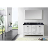 Virtu USA Caroline Avenue 60" White Double Bathroom Vanity Set with Granite Top - GD-50060-BG - Bath Vanity Plus