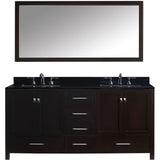 Virtu USA Caroline Avenue 72" Espresso Double Bathroom Vanity Set with Granite Top - GD-50072-BG - Bath Vanity Plus