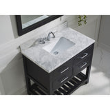 Virtu USA Caroline Estate 36" Espresso Single Bathroom Vanity Set with Marble Top - MS-2236-WM-ES - Bath Vanity Plus