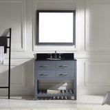 Virtu USA Caroline Estate 36" Gray Single Bathroom Vanity Set with Granite Top - MS-2236-BG-GR - Bath Vanity Plus