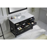 Virtu USA Caroline Estate 48" Espresso Single Bathroom Vanity Set with Marble Top - MS-2248-WM-ES - Bath Vanity Plus