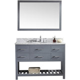Virtu USA Caroline Estate 48" Gray Single Bathroom Vanity Set with Marble Top - MS-2248-WM-GR - Bath Vanity Plus