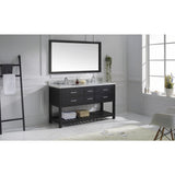 Virtu USA Caroline Estate 60" Espresso Double Bathroom Vanity Set with Marble Top - MD-2260-WM-ES - Bath Vanity Plus