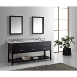 Virtu USA Caroline Estate 72" Espresso Double Bathroom Vanity Set with Marble Top - MD-2272-WM-ES - Bath Vanity Plus