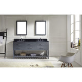 Virtu USA Caroline Estate 72" Gray Double Bathroom Vanity Set with Granite Top - MD-2272-BGRO-GR - Bath Vanity Plus