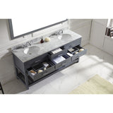 Virtu USA Caroline Estate 72" Gray Double Bathroom Vanity Set with Marble Top - MD-2272-WM-GR - Bath Vanity Plus
