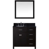 Virtu USA Caroline Parkway 36" Espresso Single Bathroom Vanity Set (Left or Right Side Drawers) - MS-2136-BG - Bath Vanity Plus