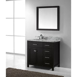 Virtu USA Caroline Parkway 36" Espresso Single Bathroom Vanity Set (Left or Right Side Drawers) - MS-2136-WM - Bath Vanity Plus