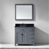Virtu USA Caroline Parkway 36" Gray Single Bathroom Vanity Set (Left or Right Side Drawers) - MS-2136-BG - Bath Vanity Plus