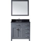 Virtu USA Caroline Parkway 36" Gray Single Bathroom Vanity Set (Left or Right Side Drawers) - MS-2136-BG - Bath Vanity Plus