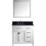 Virtu USA Caroline Parkway 36" White Single Bathroom Vanity Set (Left or Right Side Drawers) - MS-2136-BG - Bath Vanity Plus