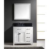 Virtu USA Caroline Parkway 36" White Single Bathroom Vanity Set (Left or Right Side Drawers) - MS-2136-BG - Bath Vanity Plus