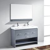 Virtu USA Gloria 48" Gray Double Bathroom Vanity Set - MD-423-GR - Bath Vanity Plus
