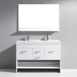 Virtu USA Gloria 48" White Double Bathroom Vanity Set - MD-423-WH - Bath Vanity Plus
