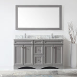 Virtu USA Talisa 60" Gray Double Bathroom Vanity Set - ED-25060-WM-GR - Bath Vanity Plus