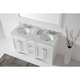 Virtu USA Talisa 60" White Double Bathroom Vanity Set - ED-25060-WM-WH - Bath Vanity Plus