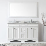 Virtu USA Talisa 60" White Double Bathroom Vanity Set - ED-25060-WM-WH - Bath Vanity Plus