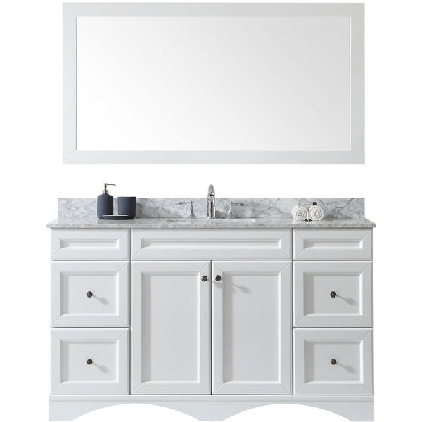 Virtu USA Talisa 60" White Single Bathroom Vanity Set - ES-25060-WM-WH - Bath Vanity Plus