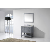 Virtu USA Winterfell 36" Gray Single Bathroom Vanity Set with Marble Top - ES-30036-WM-GR - Bath Vanity Plus