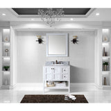 Virtu USA Winterfell 36" White Single Bathroom Vanity Set with Marble Top - ES-30036-WM-WH - Bath Vanity Plus
