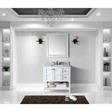 Virtu USA Winterfell 36" White Single Bathroom Vanity Set with Marble Top - ES-30036-WM-WH - Bath Vanity Plus