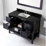 Virtu USA Winterfell 48" Espresso Single Bathroom Vanity Set with Granite Top - ES-30048-BGSQ-ES - Bath Vanity Plus