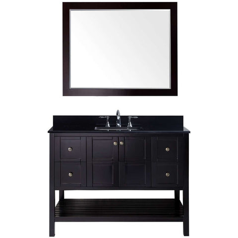 Virtu USA Winterfell 48" Espresso Single Bathroom Vanity Set with Granite Top - ES-30048-BGSQ-ES - Bath Vanity Plus
