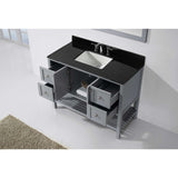 Virtu USA Winterfell 48" Gray Single Bathroom Vanity Set with Granite Top - ES-30048-BGSQ-GR - Bath Vanity Plus