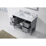 Virtu USA Winterfell 48" Gray Single Bathroom Vanity Set with Marble Top - ES-30048-WM-GR - Bath Vanity Plus