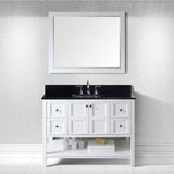 Virtu USA Winterfell 48" White Single Bathroom Vanity Set with Granite Top - ES-30048-BGSQ-WH - Bath Vanity Plus