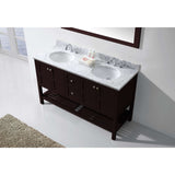 Virtu USA Winterfell 60" Espresso Double Bathroom Vanity Set with Marble Top - ED-30060-WM-ES - Bath Vanity Plus