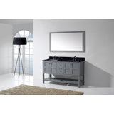 Virtu USA Winterfell 60" Gray Double Bathroom Vanity Set with Granite Top - ED-30060-BGSQ-GR - Bath Vanity Plus